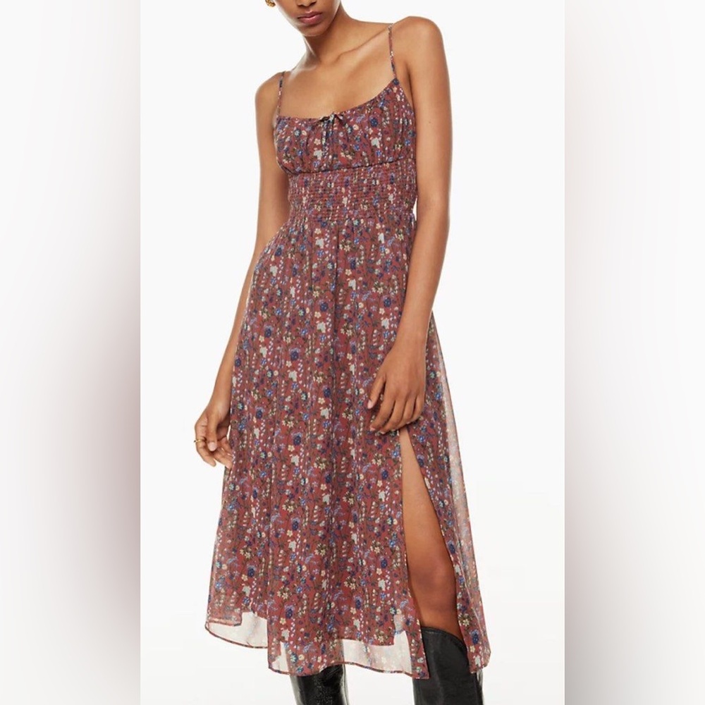 Aritzia Red Floral Maxi Dress